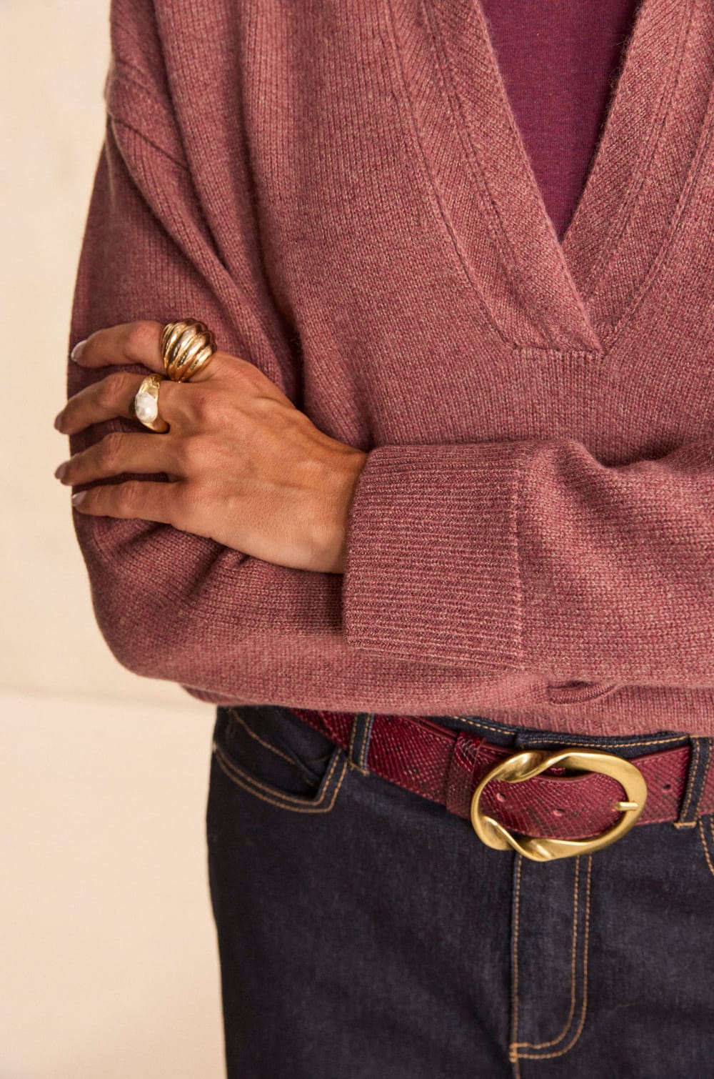 Long sleeve sweater made of blended wool and yak ANDY;${refinementColor}
