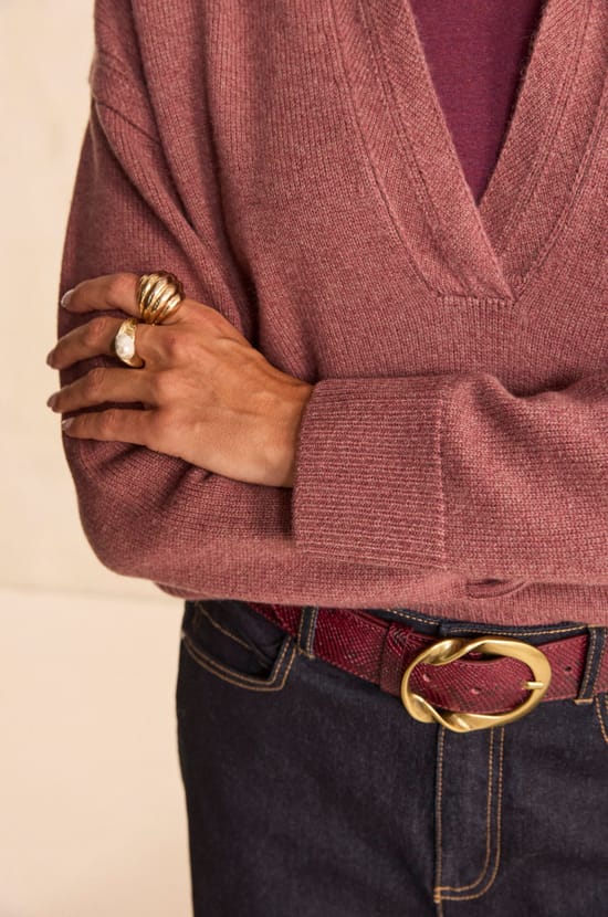 Long sleeve sweater made of blended wool and yak ANDY;${refinementColor}