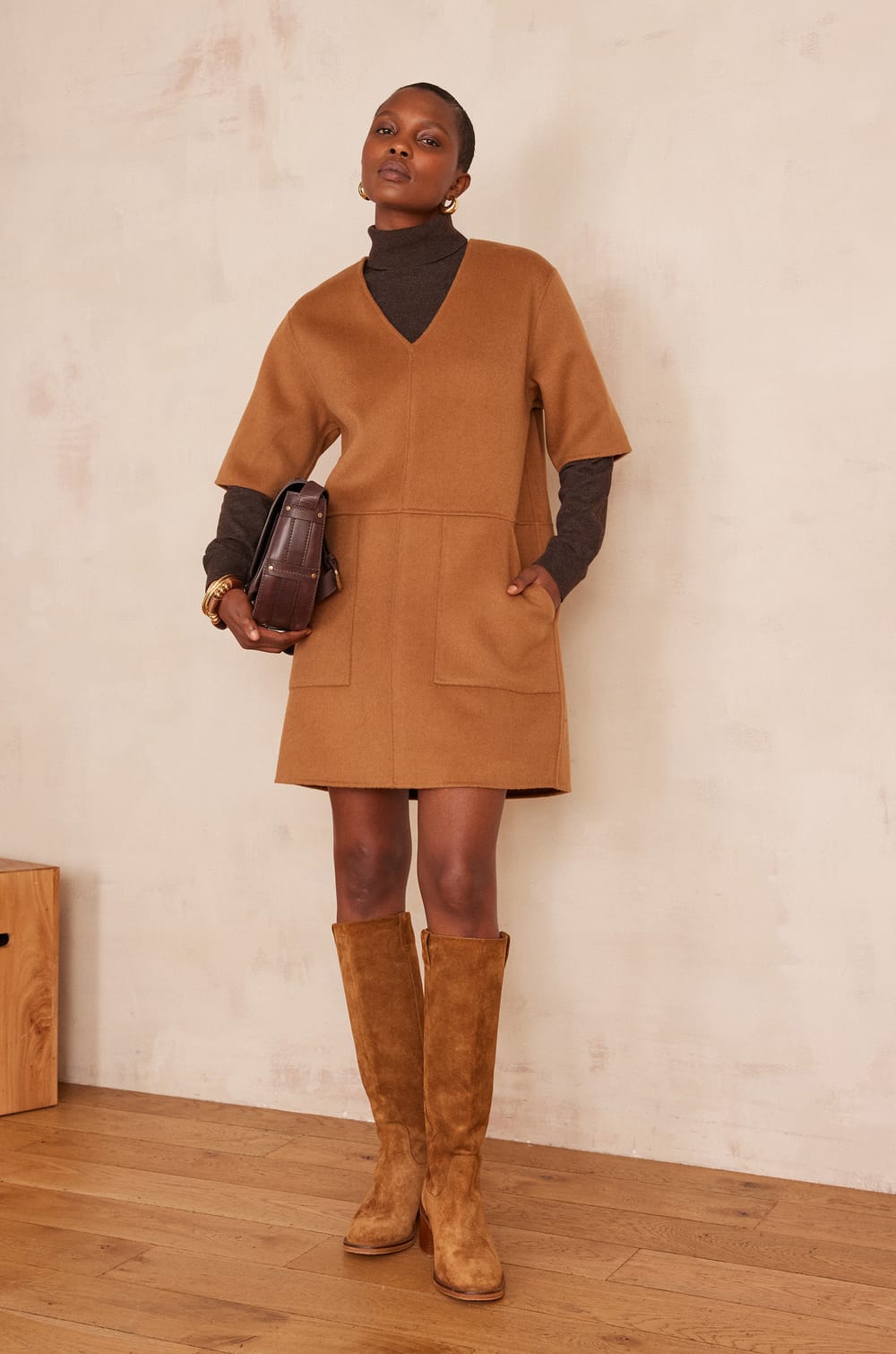 Robe courte en laine ROSARIO;${refinementColor}