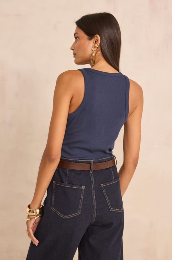 LEOPOLD cotton blend tank top;${refinementColor}