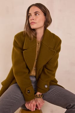 DJANIS wool pea coat;${refinementColor}