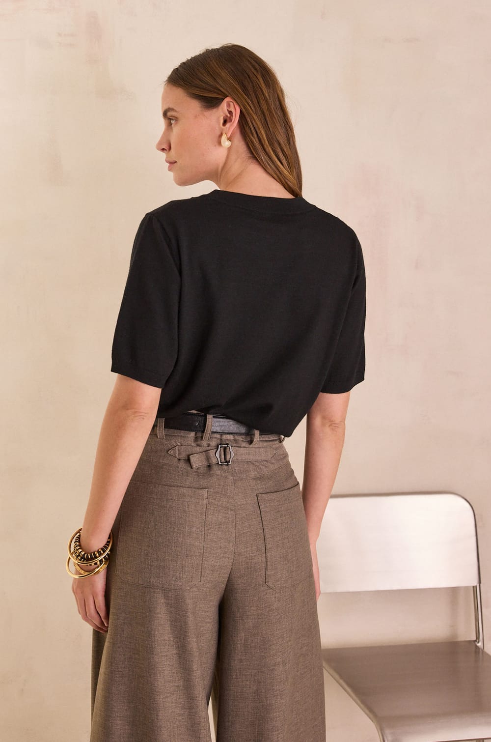 PAYTON BIS round neck short sleeve jumper;${refinementColor}