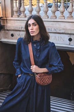 Long Sleeve Denim Blouse MILAN;${refinementColor}