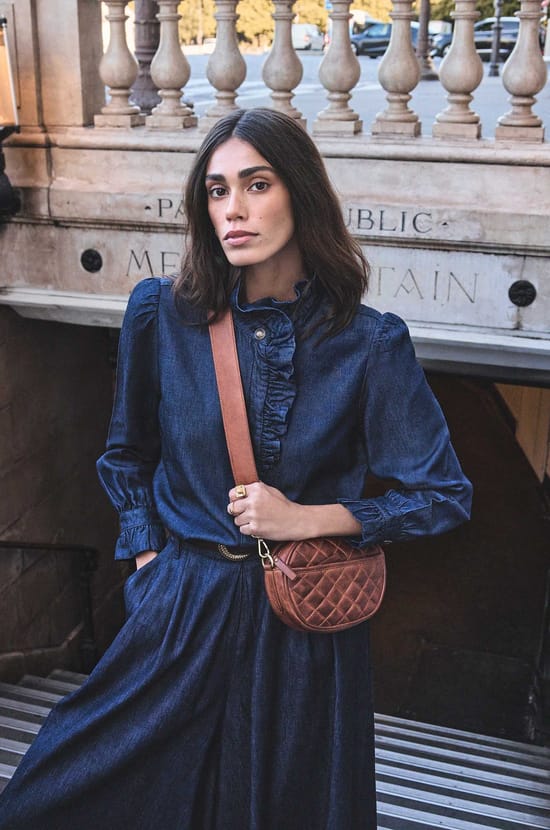 Long Sleeve Denim Blouse MILAN;${refinementColor}