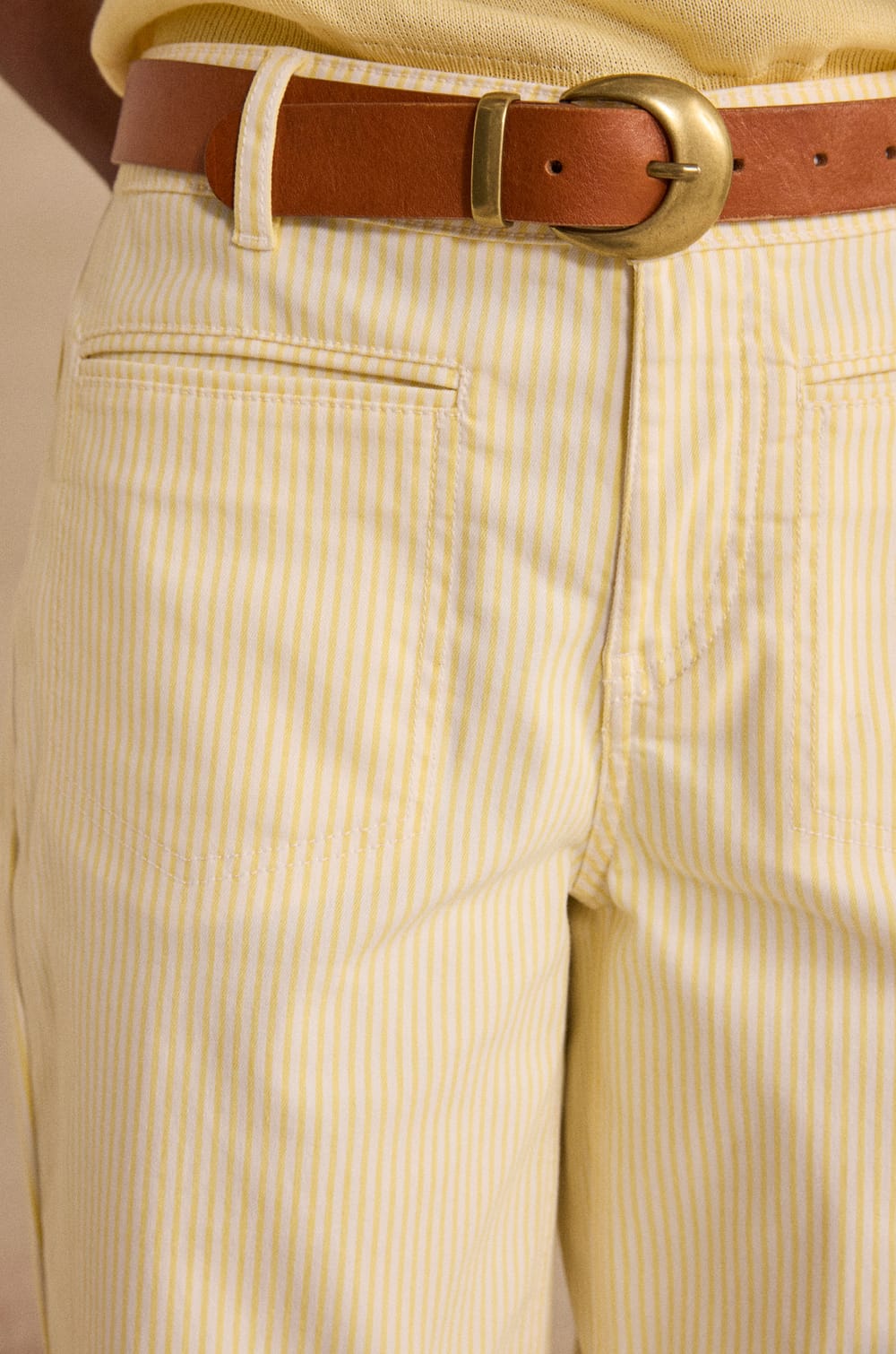 Striped wide pants ROMA;${refinementColor}
