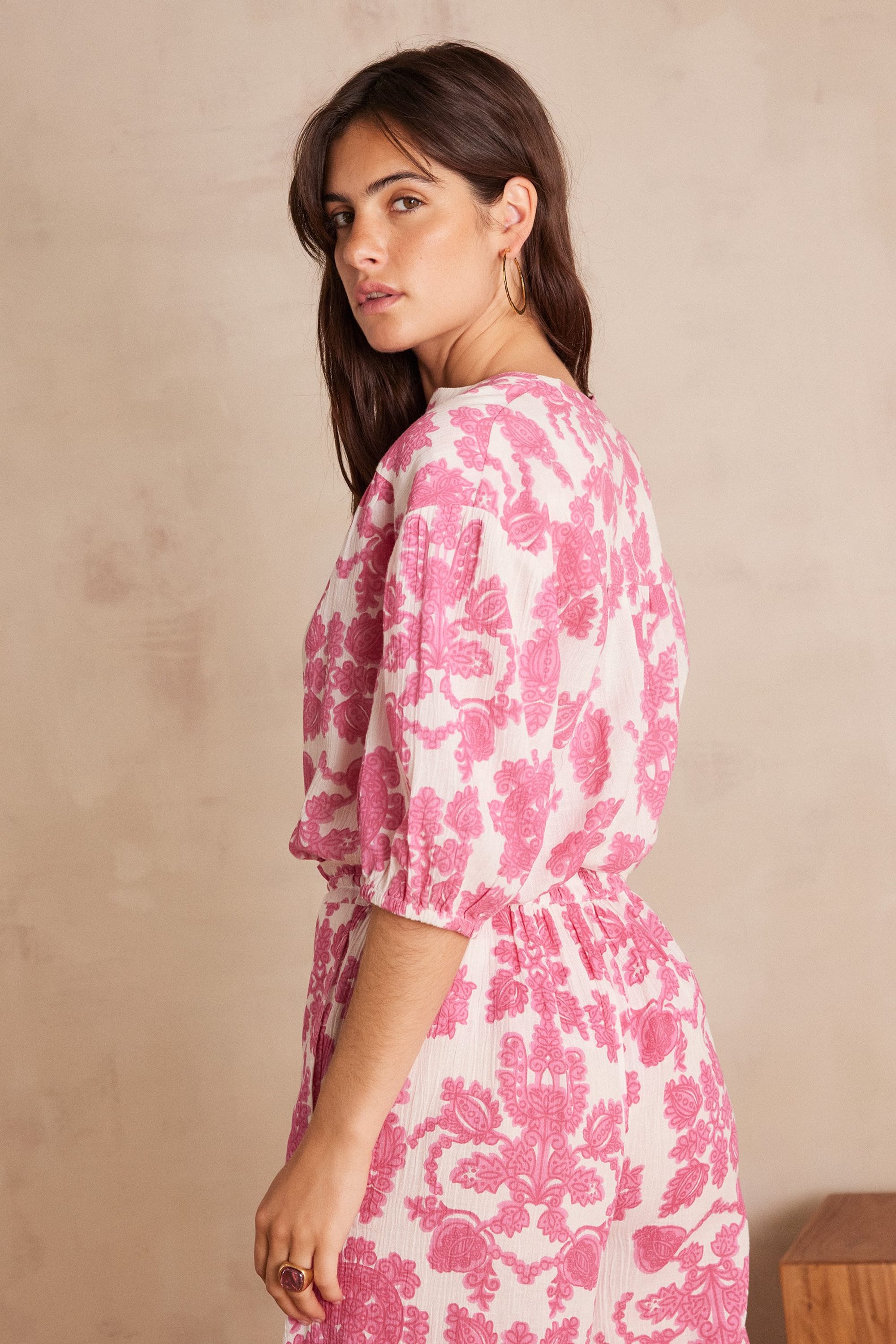 pois ポワ blouse tee ピンク pois ポワ blouse tee white ブラウスT ピンク