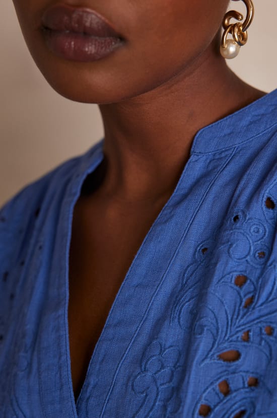 Langes LIVE Kleid aus Baumwolle;${refinementColor}