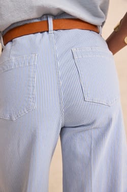 ROMA BIS striped wide cropped pants;${refinementColor}