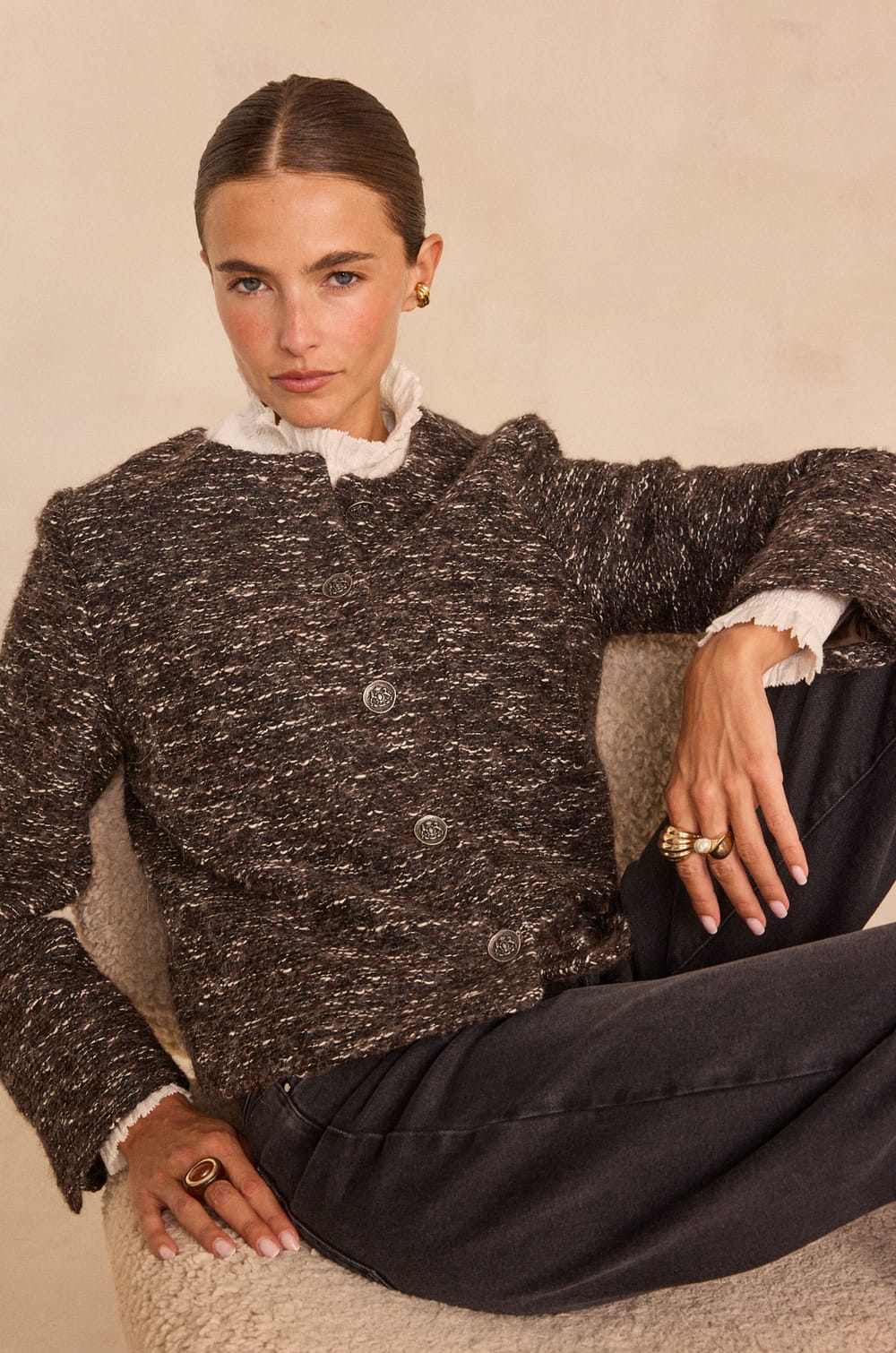 Long sleeve jacket VIRGILE;${refinementColor}
