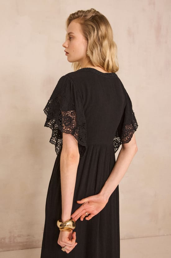 Briana lace flowy dress;${refinementColor}