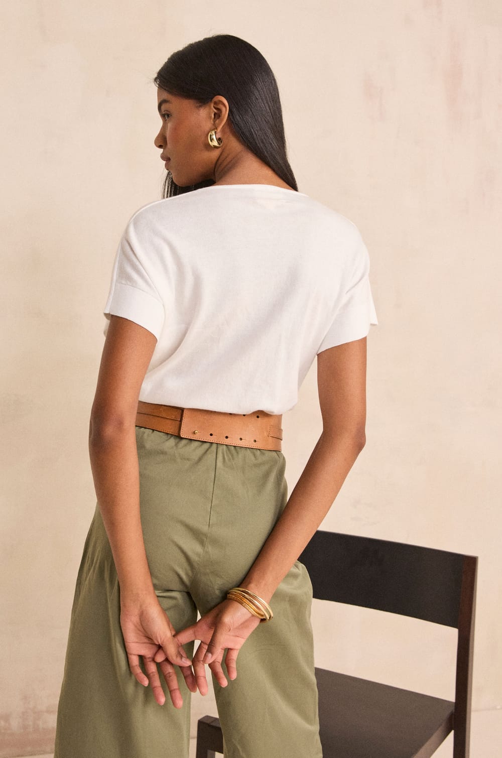 Pretty short-sleeved cotton top;${refinementColor}