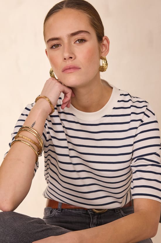 Short-sleeved T-shirt in 100% cotton LISETTE;${refinementColor}