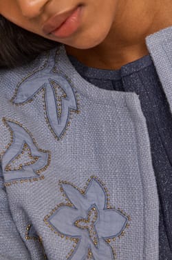 Embroidered long sleeve cotton jacket VITALIE;${refinementColor}