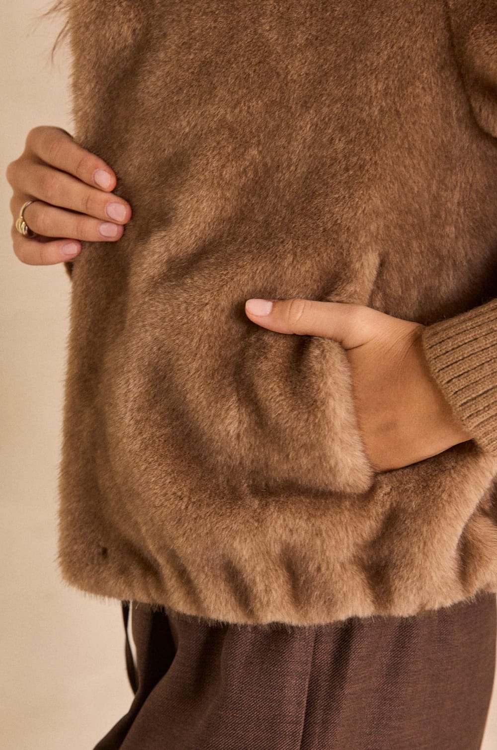 CYNTHIA faux fur jacket;${refinementColor}