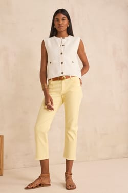 Straight cotton blend trousers PATIENCE;${refinementColor}
