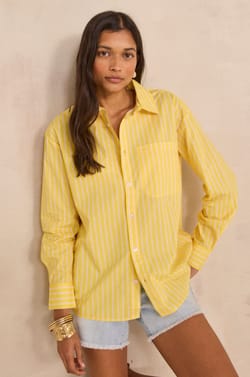 Long-sleeve unisex striped cotton shirt BRULANT;${refinementColor}