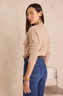 High neck jumper in 100% 4-ply cashmere BRADLEY;${refinementColor}