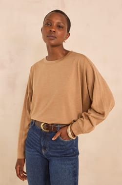 Theophile long sleeve dense knit T-shirt;${refinementColor}