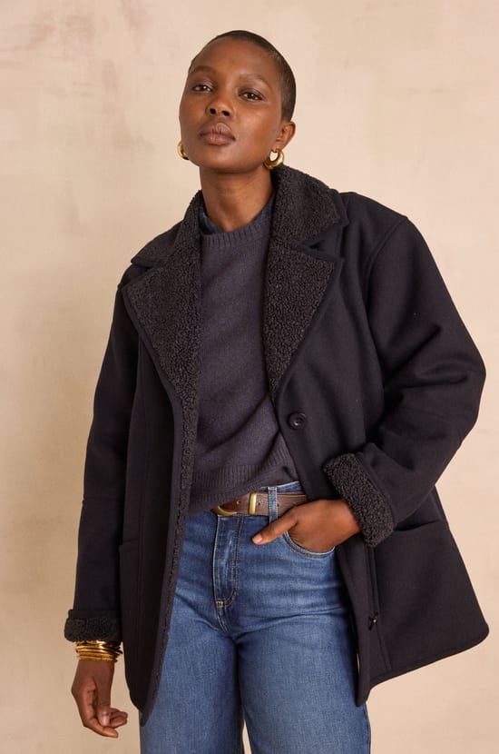 DEBBIE faux shearling coat;${refinementColor}