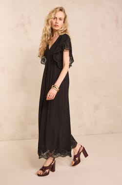 Briana lace flowy dress;${refinementColor}