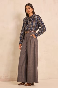 Wide trousers with DAISY pattern;${refinementColor}