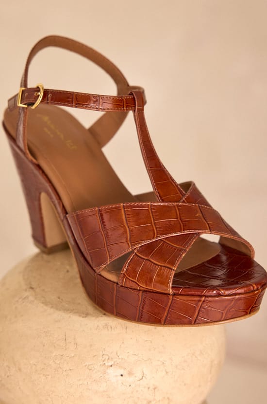 Sandales &agrave; talons en 100% cuir SUZY;${refinementColor}