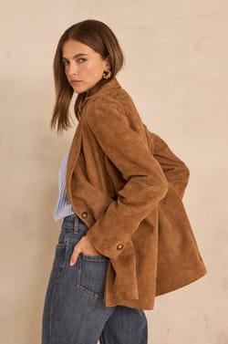 NELIA suede leather balzer;${refinementColor}