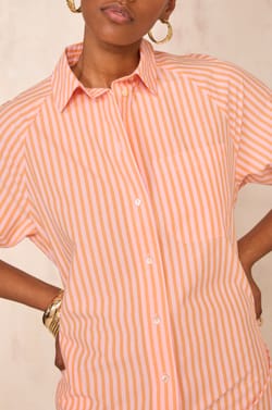 Striped cotton shirt dress BEST;${refinementColor}