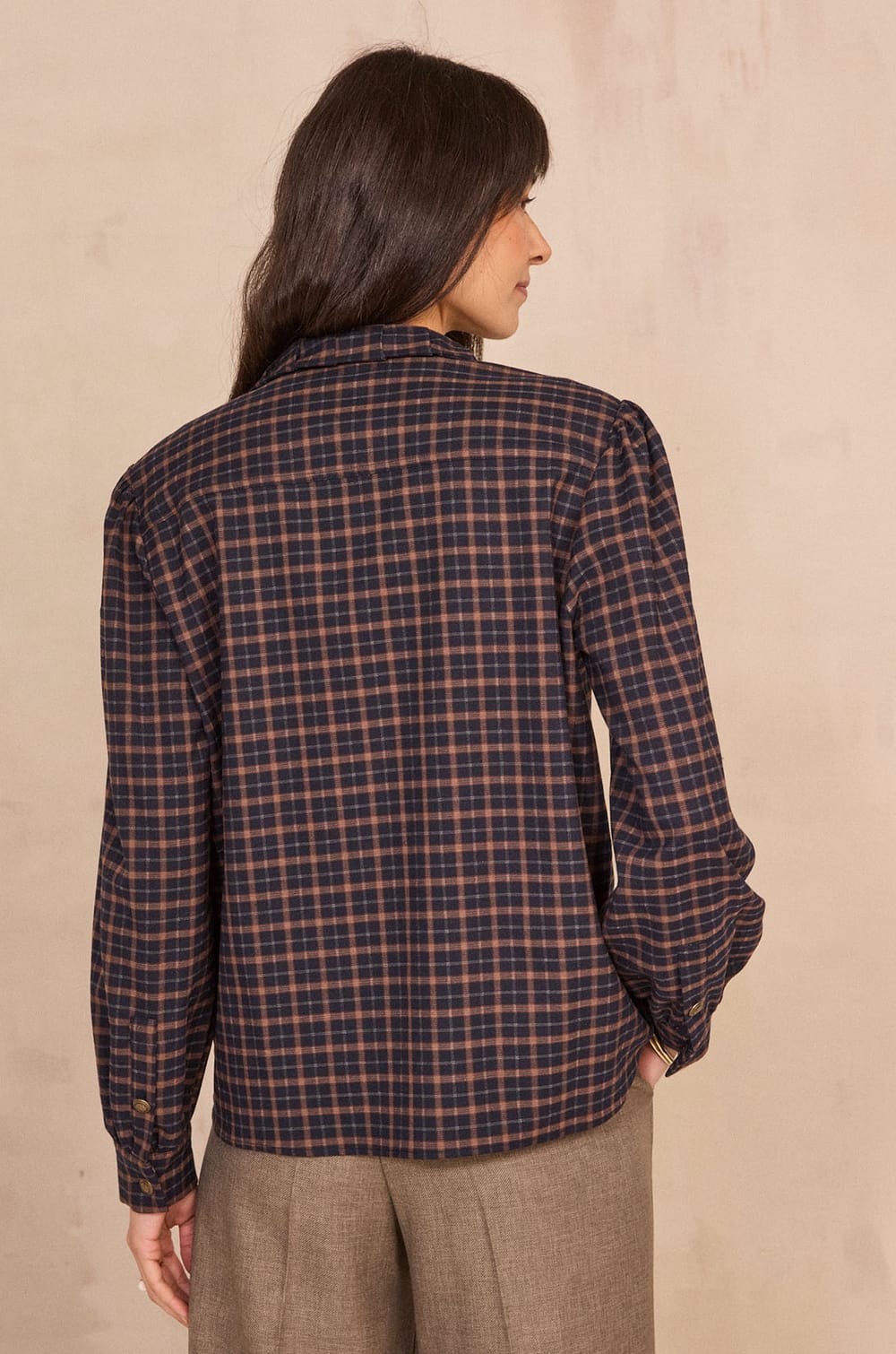 DENISE checkered blouse;${refinementColor}