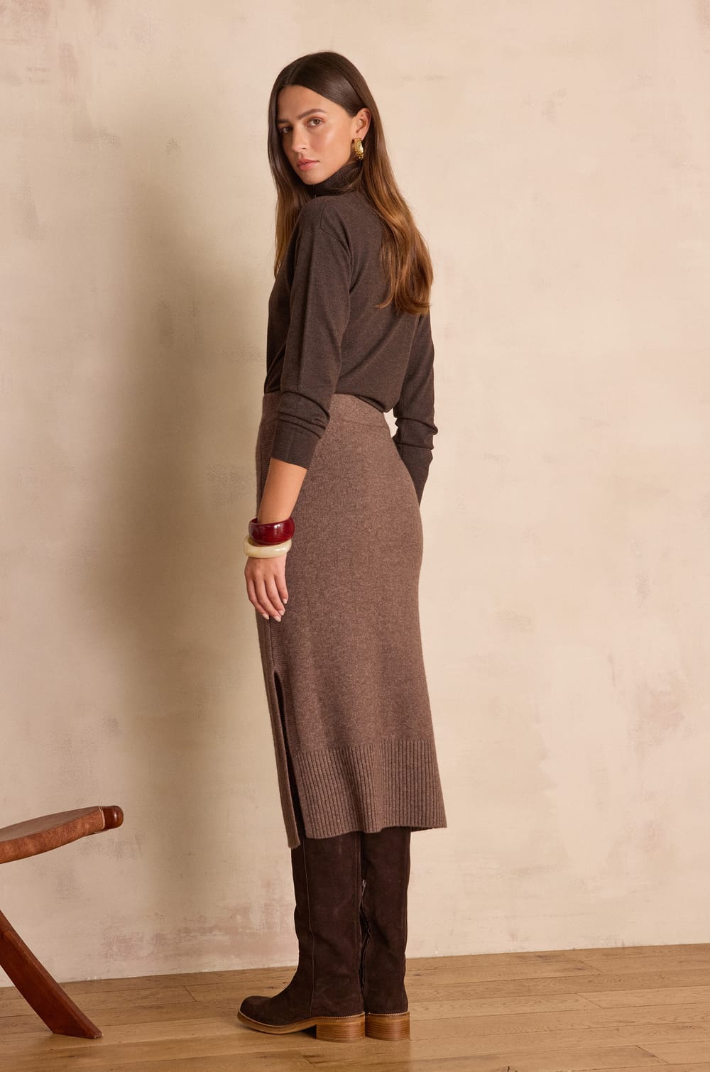 EMILIE long wool skirt;${refinementColor}