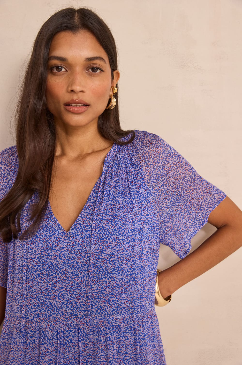 Short printed dress BANDANA;${refinementColor}