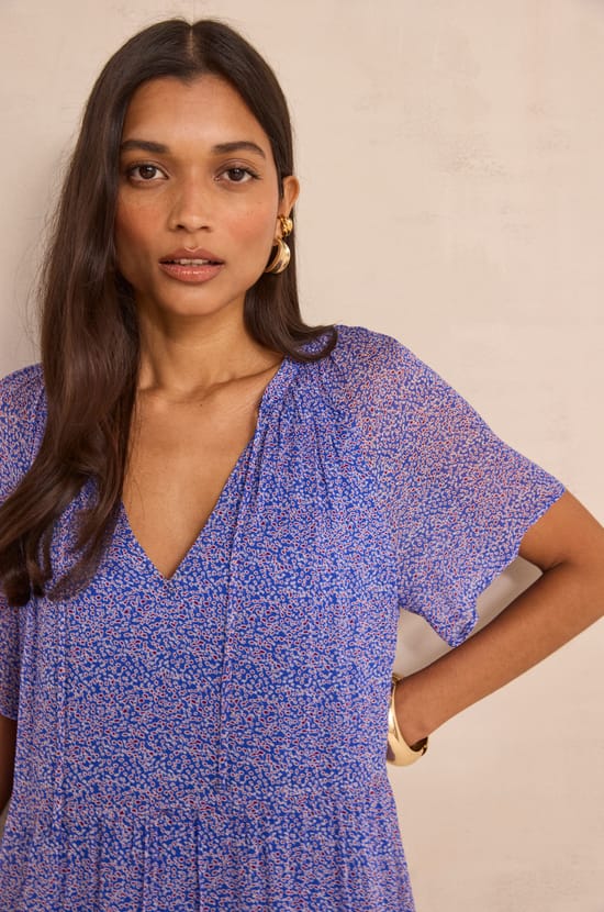 Short printed dress BANDANA;${refinementColor}