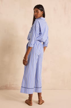 Straight striped cotton pants LOUISETTE;${refinementColor}
