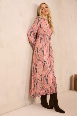 Flowing printed dress PASTEL;${refinementColor}