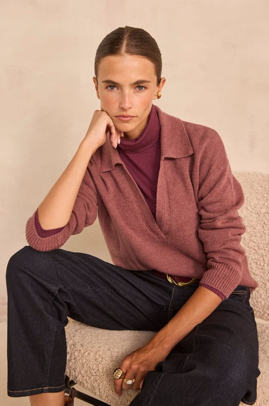 Long sleeve sweater made of blended wool and yak ANDY;${refinementColor}