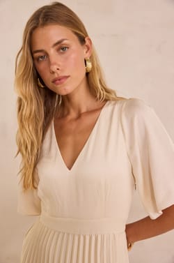 BILLIE pleated long dress;${refinementColor}