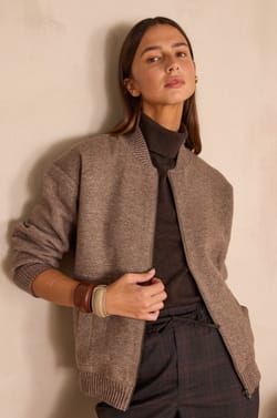 BAROUDEUR unisex bomber jacket in wool;${refinementColor}