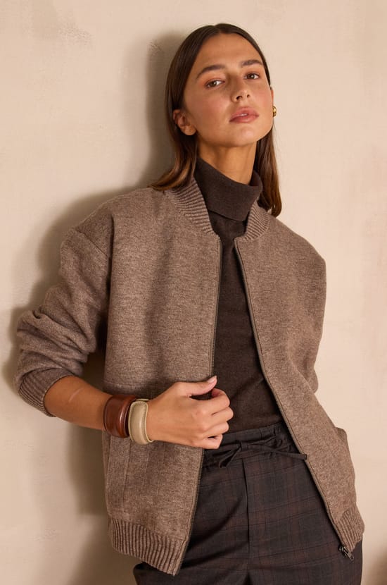 BAROUDEUR unisex bomber jacket in wool;${refinementColor}
