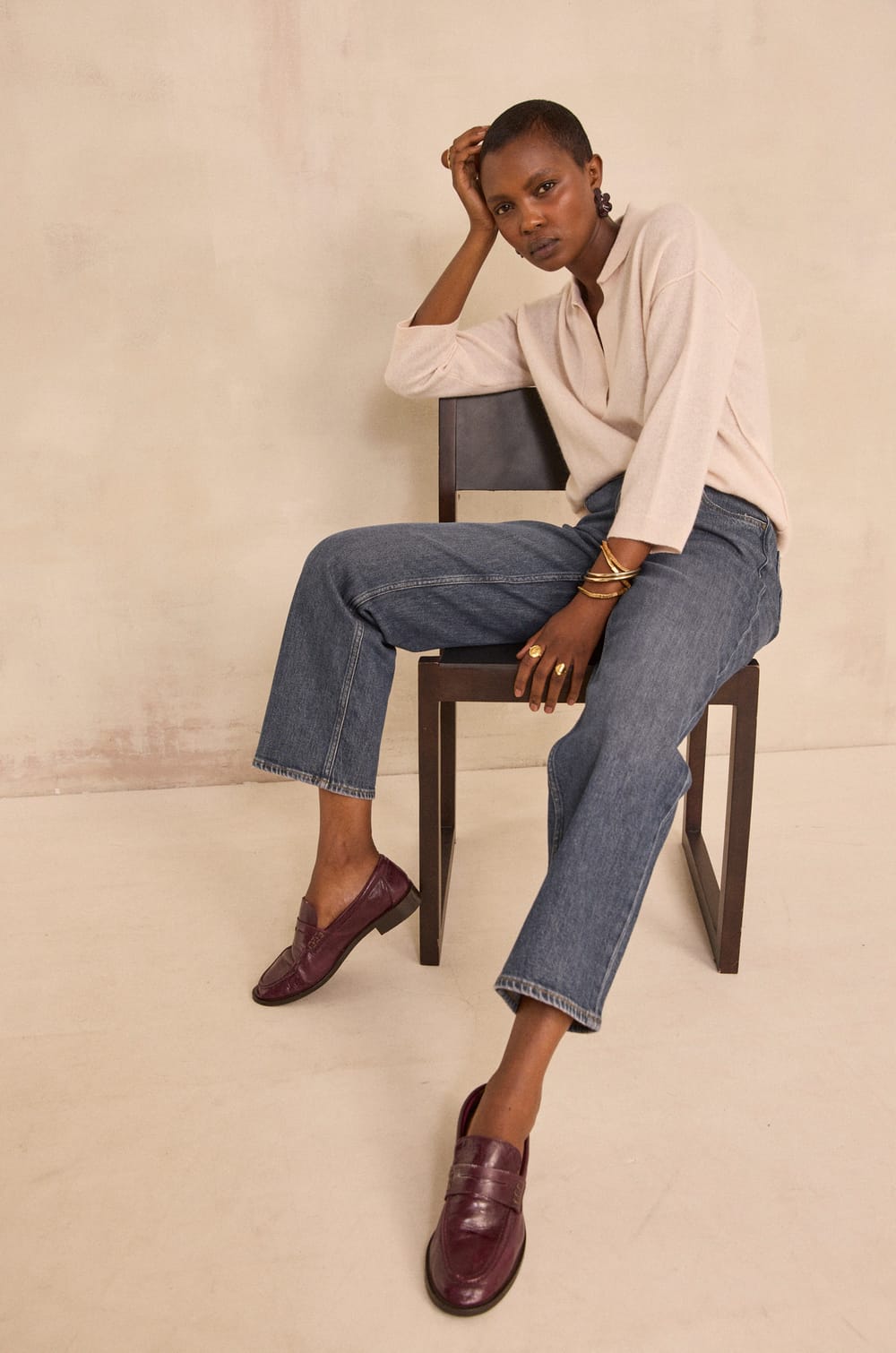 ALICIA long-sleeve cashmere sweater;${refinementColor}