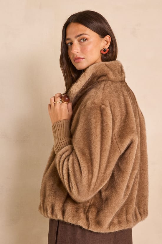 CYNTHIA faux fur jacket;${refinementColor}