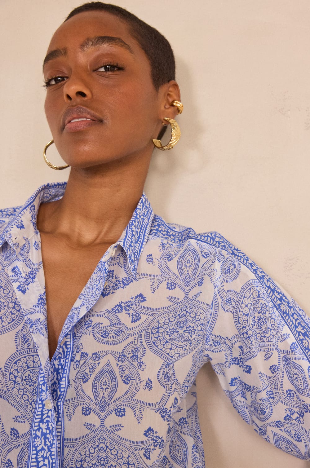 Chemise imprim&eacute;e &agrave; manches longues MATHILDE ;${refinementColor}