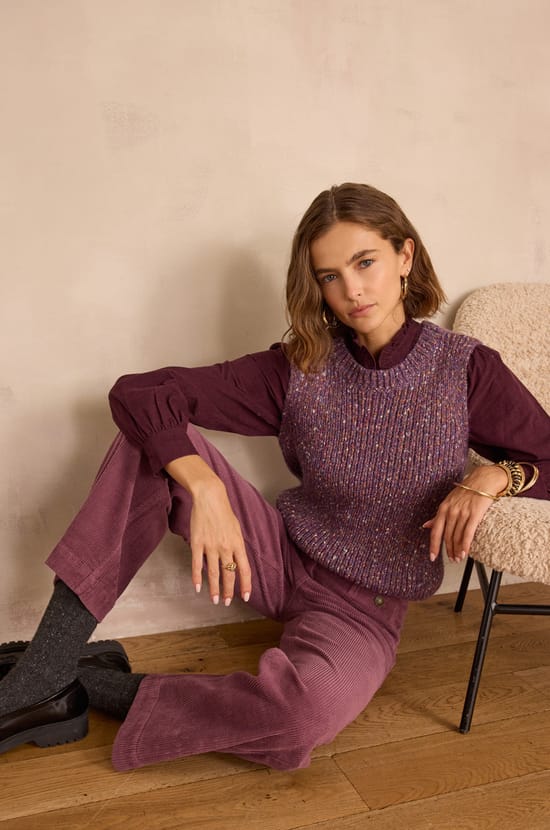 MAE cotton velvet trousers;${refinementColor}