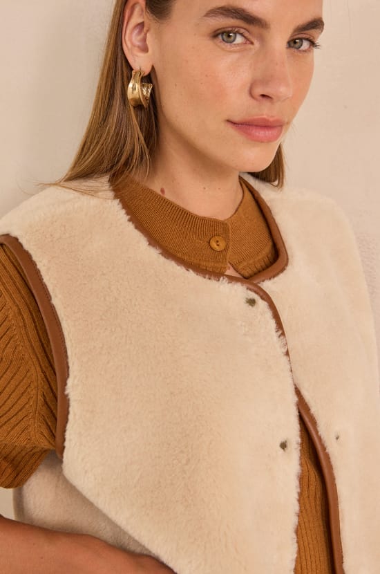 BROOKE cotton blend vest;${refinementColor}