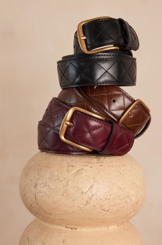 Ceinture matelassée en cuir NELLY;${refinementColor}