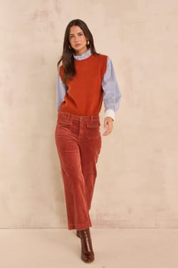 Wide cotton velvet pants STELLA BIS;${refinementColor}