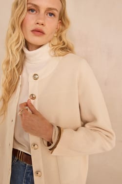 Veste &agrave; manches longues en laine m&eacute;lang&eacute;e ALEXIANE;${refinementColor}