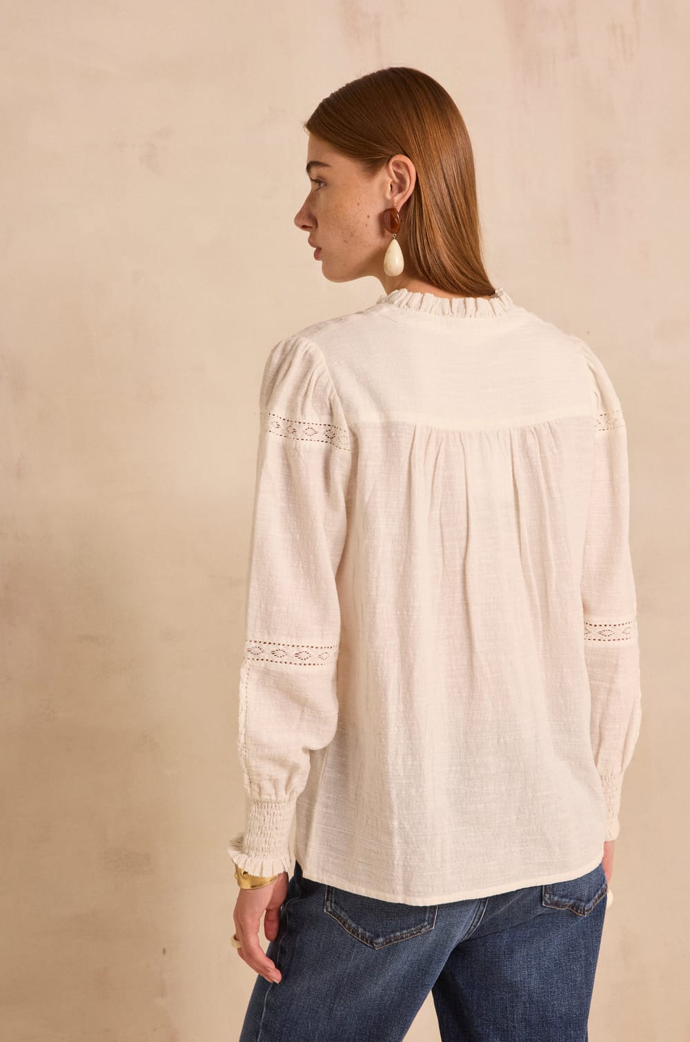 Blouse brod&eacute;e en coton MAGNOLIA ;${refinementColor}