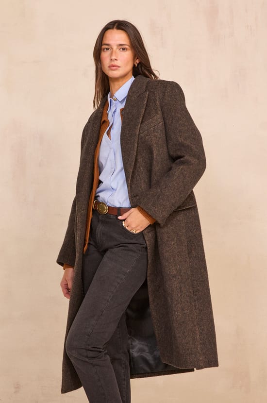 Long sleeve dense knit coat DJOVANNI;${refinementColor}