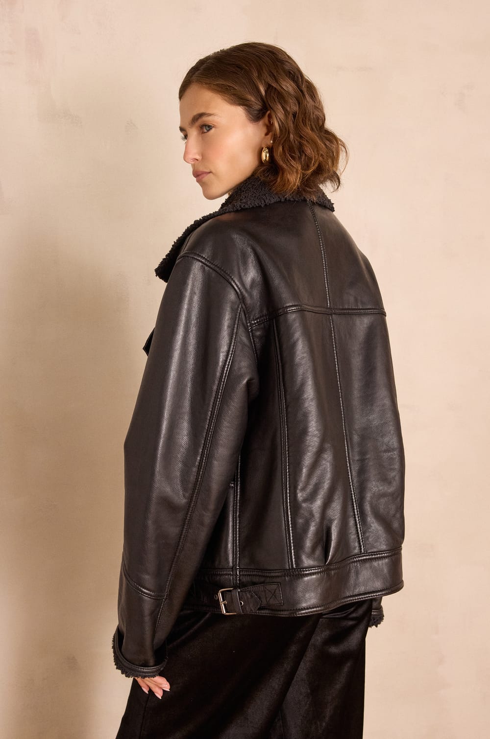 FOLIO leather jacket;${refinementColor}
