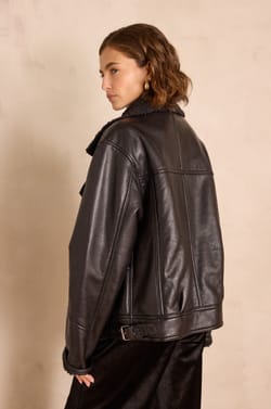 FOLIO leather jacket;${refinementColor}